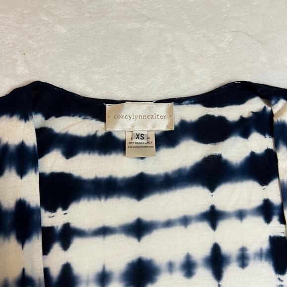 Corey Lynn Calter Tie Dye Open Front Kimono Size XS High Low Hem Made in USA - Picture 3 of 10